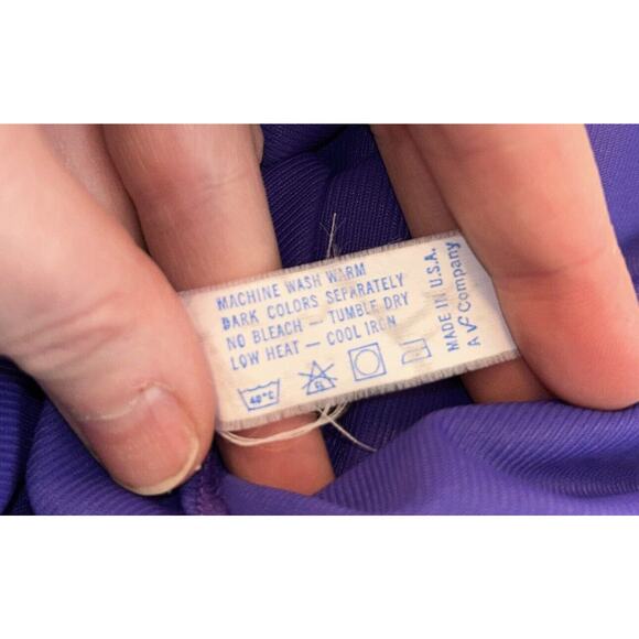 Vtg Vanity Fair‎ Nightgown Sz S Purple? Nylon Robe Button 3/4 Sleeve Embroidered - Picture 8 of 8